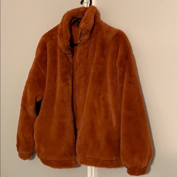 Angel Kiss Jackets & Blazers - Burnt orange teddy jacket